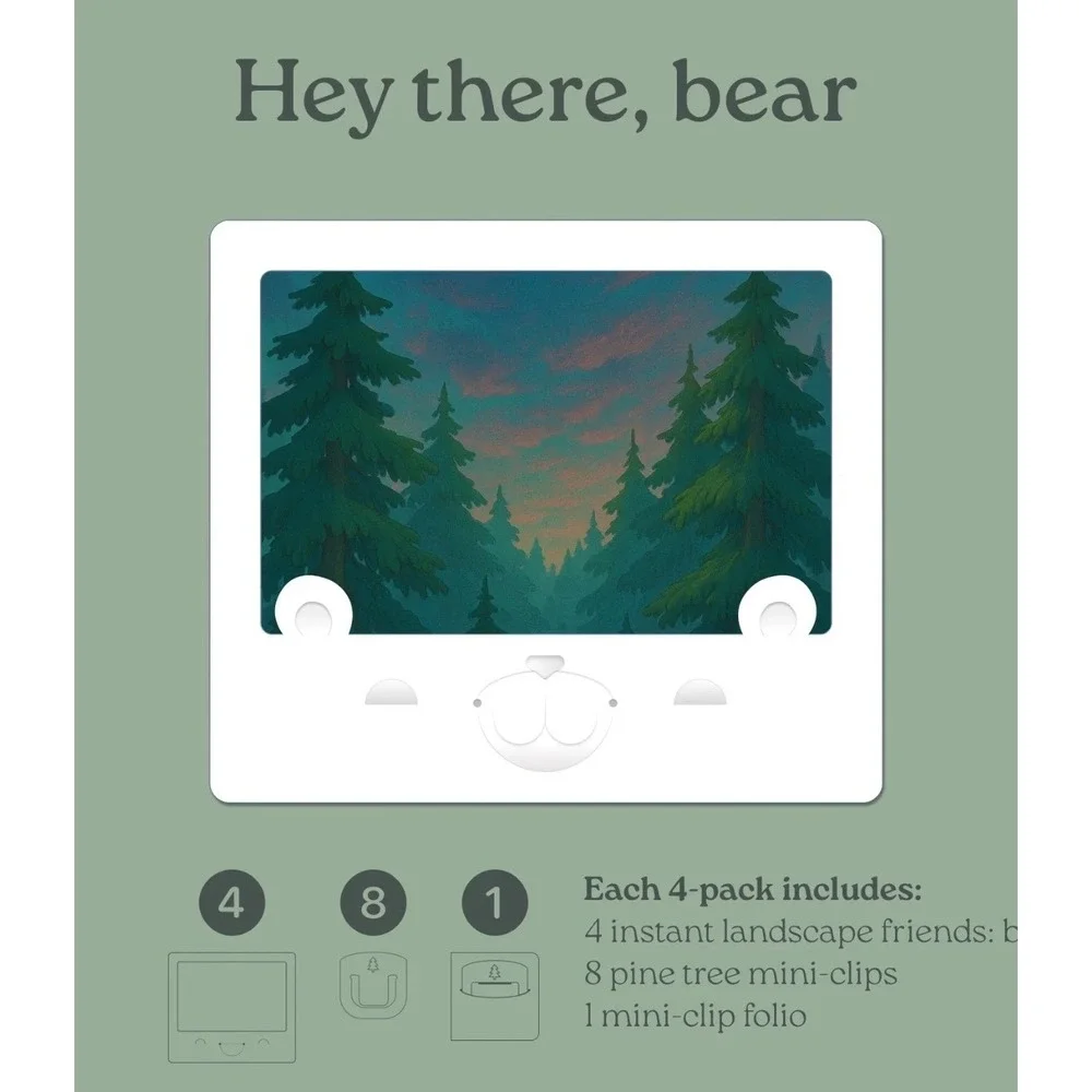 Instant Friends Bear Landscape‎ Frames 4-Pack for Photos, Art & Stickers